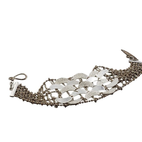 Vintage Silver Tone Bracelet Laundry By Shelli Segal (A3795) - Picture 5 of 7